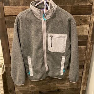 Patagonia Gray Fleece Jacket with Blue Zipper